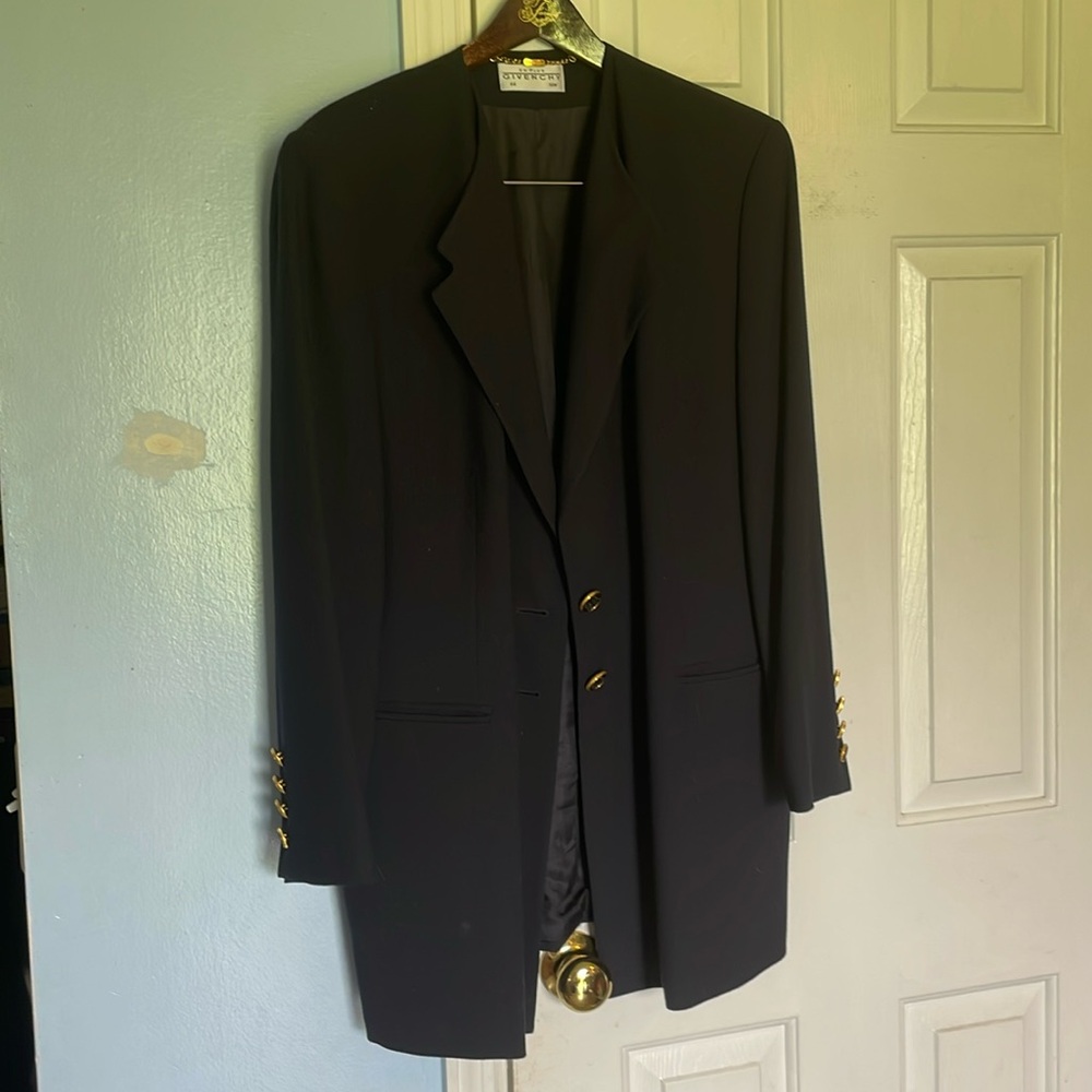 Givenchy en plus navy blue wool blazer 14W.